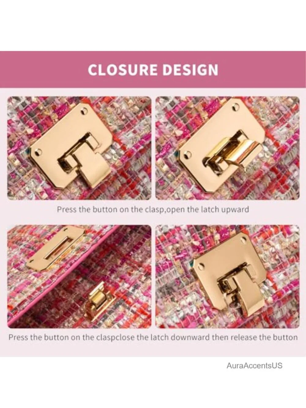 Quilted PU Leather Mini Shoulder Bag Crossbody Clutch Chain Evening Purse